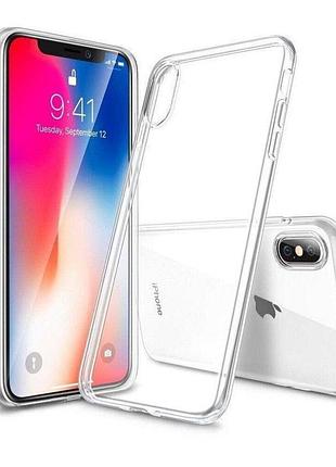 Прозрачный силиконовый чехол на iphone x / xs / чехол-накладка на айфон x / xс1 фото