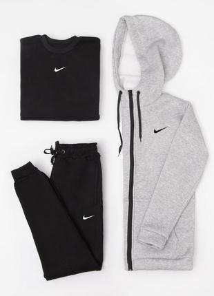 ❄️ зимний комплект теплый спортивный костюм на флисе nike, флис