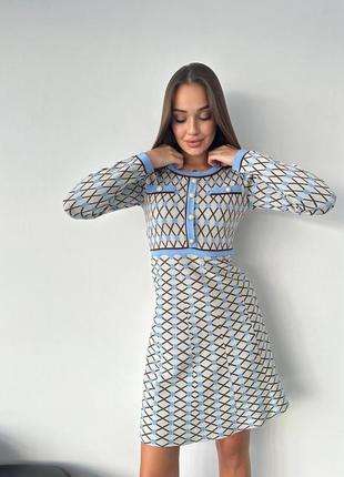 Теплое женское платье машинной вязки с длинным рукавом классическое стильное вязаное платье8 фото