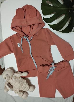 Детский теплый костюм на флисе для девочки