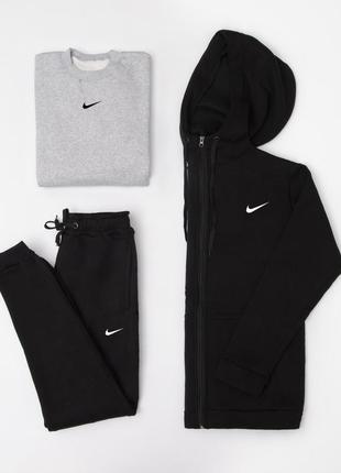 ❄️ зимний комплект теплый спортивный костюм на флисе nike, флис