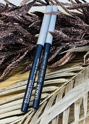 Оригинальный карандаш для глаз черный clinique quickliner for eyes intense 01 intense black
