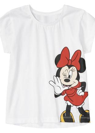 Футболка хлопковая з принтом для девочки disney minnie mouse 381966 ) белый