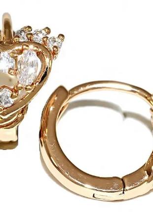 Сережки xuping позолота хр 18 к. довжина 1,2 см. ширина 10 мм.