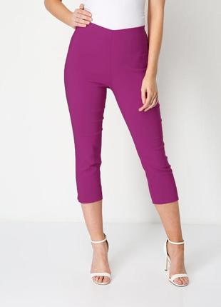 Новые пурпурные розовые фуксия укороченные стрейч-брюки брюки лосины бриджи капри roman