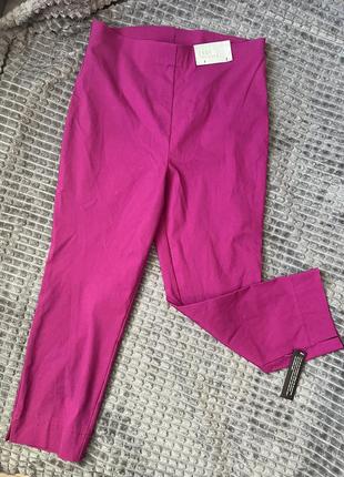 Новые пурпурные розовые фуксия укороченные стрейч-брюки брюки лосины бриджи капри roman3 фото