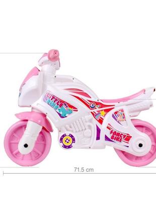 Каталка-біговець "мотоцикл" технок 5798txk біло-рожевий2 фото