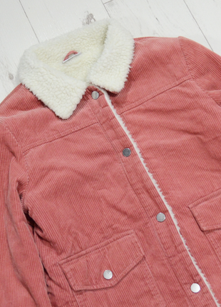 Next шерпа свободветовая куртка женская xs розовая бомбер джинсовка утепленная на овчине2 фото