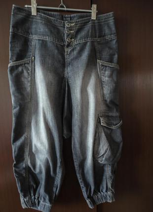 Прикольные джинсовые бриджи с низкой слонкой, blend she, р. м2 фото