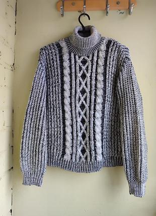 Оригинальный теплый хлопковый свитер в норвежском стиле
