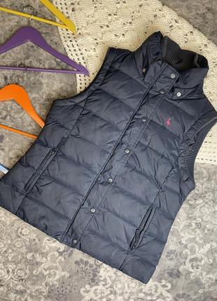 1+1=3 🪶 пуховий теплий жилет jack wills uk 16 eur 42-44 пухова жилетка пух перо темно синя