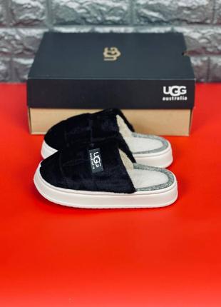 Женские комнатные тапочки ugg australia чёрные тапочки3 фото