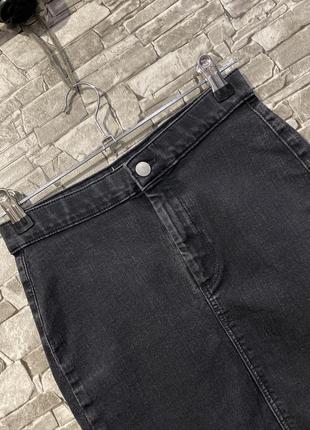 Юбка, черная джинсовая юбка, джинсовая юбка2 фото