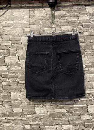 Юбка, черная джинсовая юбка, джинсовая юбка4 фото