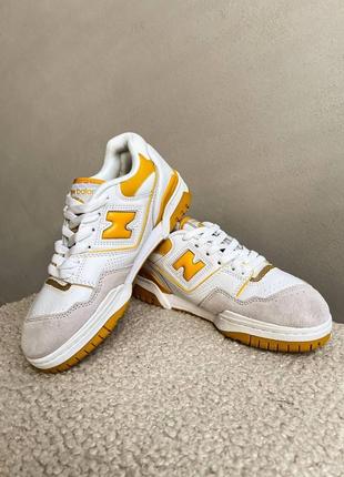 Кроссовки мужские и женские  new balance 550 white yellow