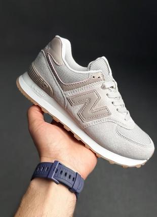 New balance 574 пудра пудровые кроссовки женские замшевые замша с сеткой весенние осенние демисезонные демисезонные топ качество бежевые с розовым10 фото