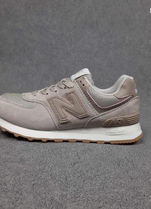 New balance 574 пудра пудровые кроссовки женские замшевые замша с сеткой весенние осенние демисезонные демисезонные топ качество бежевые с розовым5 фото