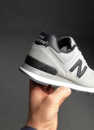 New balance 574 свет серые кроссовки женские замшевые замша с сеткой топ качество весенние осенние демисезонные демисезонные индонезия кеды серые5 фото