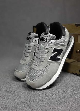 New balance 574 свет серые кроссовки женские замшевые замша с сеткой топ качество весенние осенние демисезонные демисезонные индонезия кеды серые3 фото