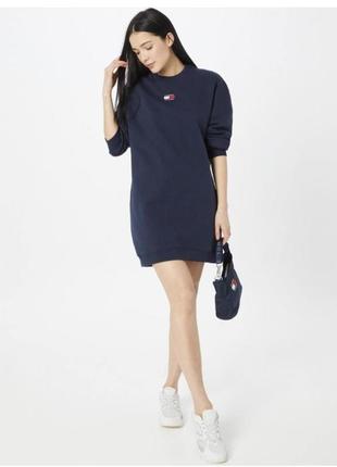 Брендовое повседневное теплое платье свитшот платья tommy hilfiger