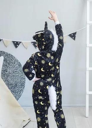 Кигуруми единорог лунный теплая пижамка с вельсофта. на рост: 90-190 см.2 фото