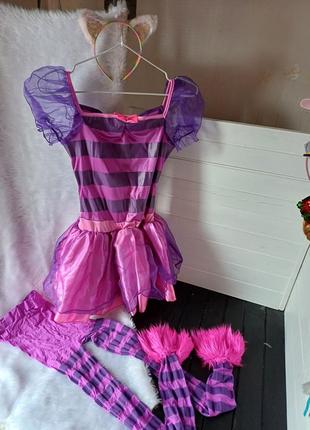 Карнавальне маскарадне плаття сукня наряд костюм чеширський кіт кішка кішечка аліса1 фото