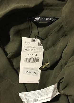 Полупрозрачная рубашка  zara с накладными карманами10 фото