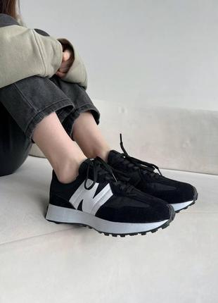 Женские кроссовки  new balance 327 black white 2.0