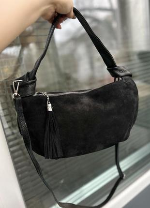 Сумка натуральна шкіра і замш