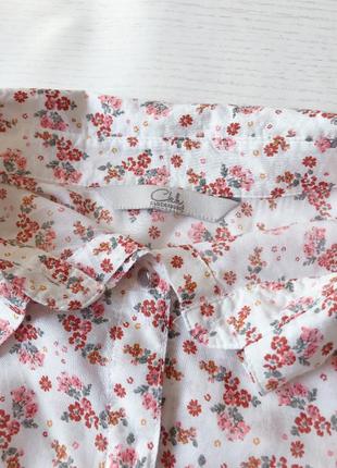 Летняя блузка, рубашка в цветочек2 фото