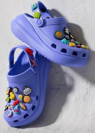 Крокс клисек клог платформа Краш лавандовые crocs classic clog crush platform lavander4 фото