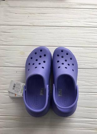 Крокс клисек клог платформа Краш лавандовые crocs classic clog crush platform lavander7 фото