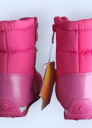 Зимові гарні чобітки, дутики черевики для дівчинки малинові русалока3 фото