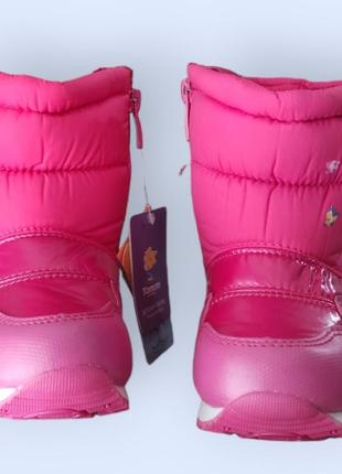 Зимові гарні чобітки, дутики черевики для дівчинки малинові русалока4 фото