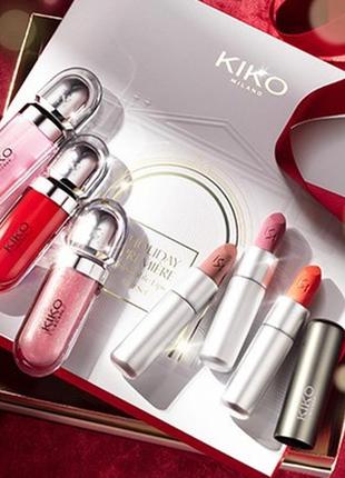 Набір оригінал kiko milano holiday première irresistible lips gift set кіко помада