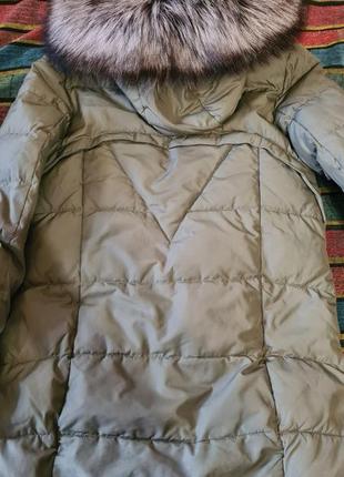 Куртка пуховик натуральный мех чернобурка.5 фото