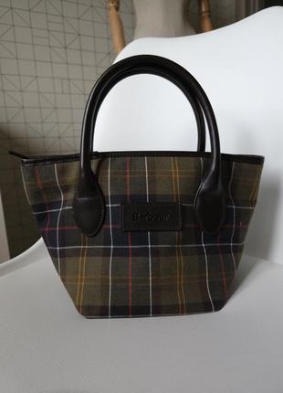 Сумка barbour у шотландську клітинку, міні сумка barbour, міні сумка в клітинку тартан barbour