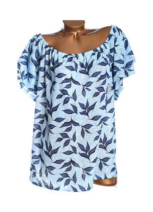 Красивая блузка "george " с растительным принтом. размер uk18/ eur46.2 фото