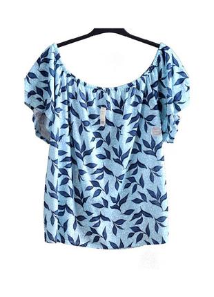 Гарна блузка "george" з рослинним принтом. розмір uk18/ eur46.1 фото