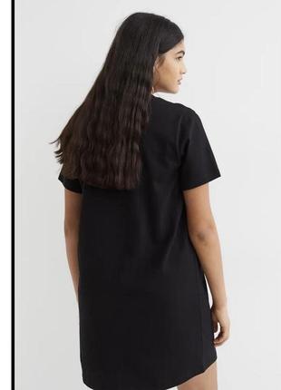 Новое трикотажное платье футболка черная s-m h&amp;m4 фото