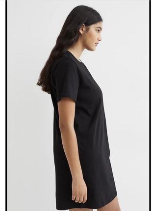 Новое трикотажное платье футболка черная s-m h&amp;m3 фото