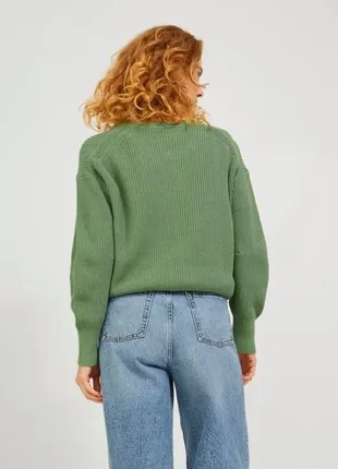 Очень качественный мятный вязаный натуральный светер 100% хлопок jjxx8 фото