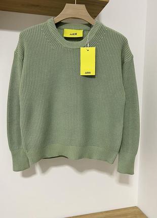 Очень качественный мятный вязаный натуральный светер 100% хлопок jjxx6 фото