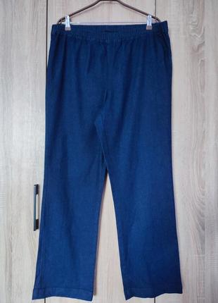 Фирменные прямые джинсы на резинке джинсы шины брюки размер 52-54-56