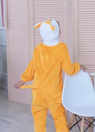 Пижама детская кигуруми плюшевая лисичка на молнии2 фото