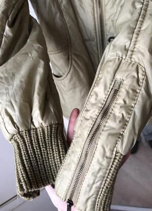 Куртка хаки вязкая демисезон деми приталенная6 фото