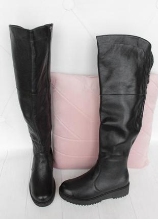 Зимние кожаные ботинки, сапоги, ботфорты 35, 36 размера