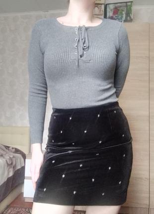 Юбка велюр