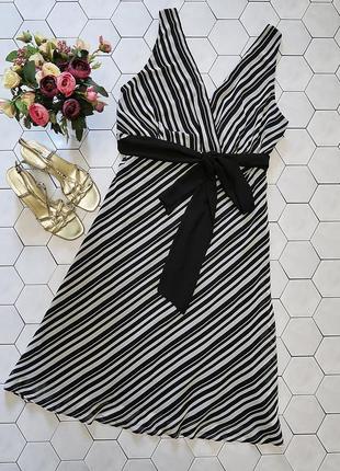 Шифонова міді сукню в діагональну смужку / шифонова сукня1 фото