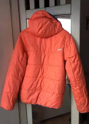 Лыжная двусторонняя куртка зимняя качественная decathlon розовая голубая5 фото